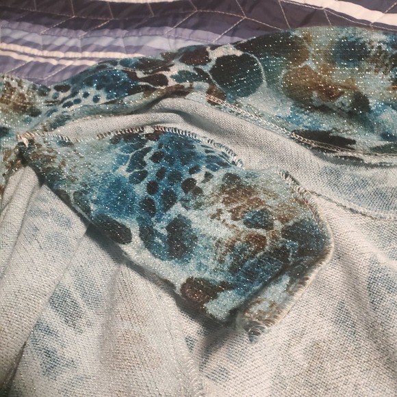 Added Dimensions for Catherines 3X (26W/28W) Animal Print Metallic Cardigan - Picture 5 of 9